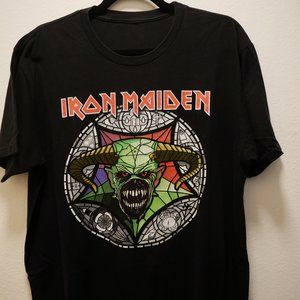 IRON MAIDEN "LEGACY OF THE BEAST" AUTHENTIC  LARGE BLACK COTTON T SHIRT